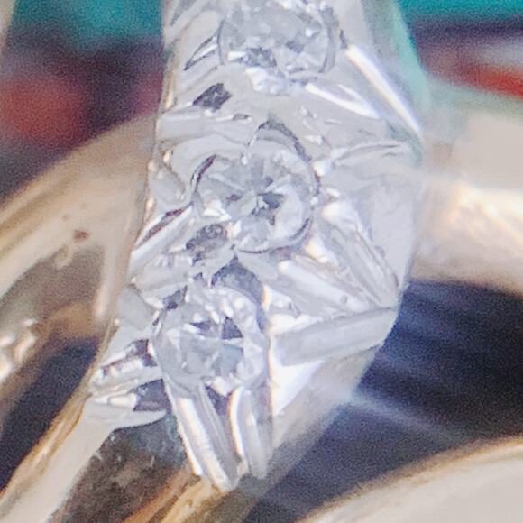 14K Gold Mid Century Diamond Cocktail Ring Retro Swirl Design VTG Ring, 50s 60s - Picture 15 of 16